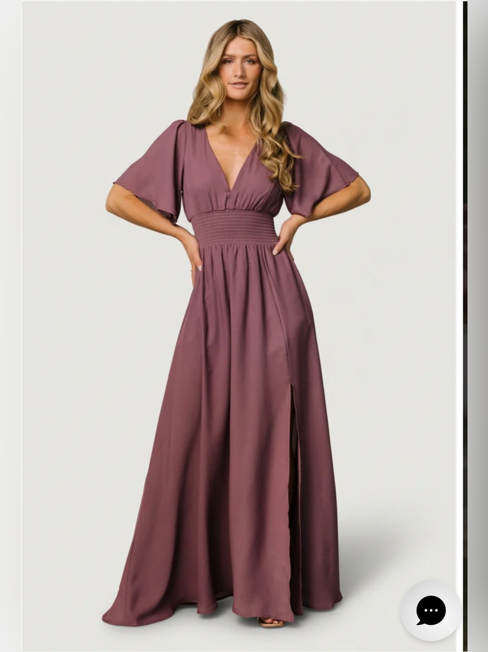 Verona Smocked Maxi Dress in vintage plum size xxl